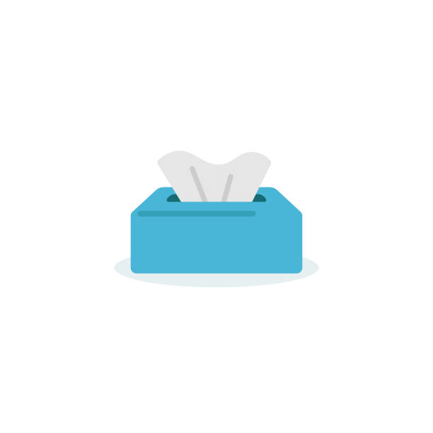 ilustrações de stock, clip art, desenhos animados e ícones de tissue and paper napkins icon flat design. - tissue