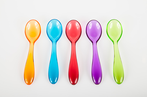acrylic set of colorful spoons