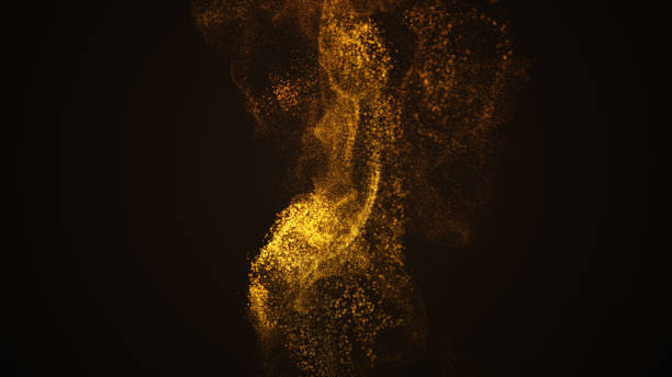 istock Christmas concept. Creative festive background with flying gold sand over dark background. 1217845067