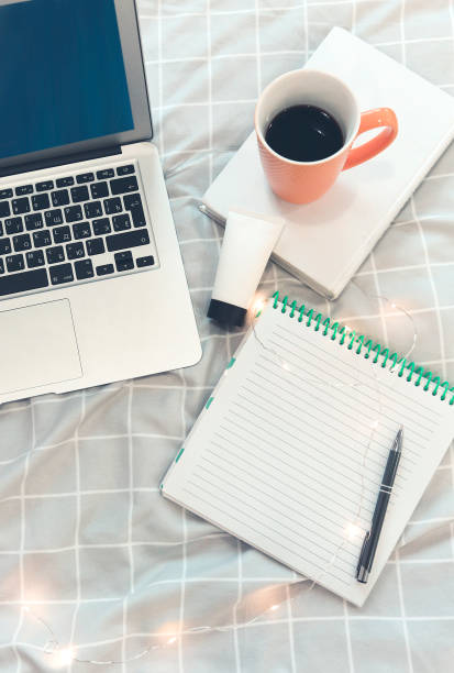 istock Work accessories with coffee and cosmetic tube 1217848637