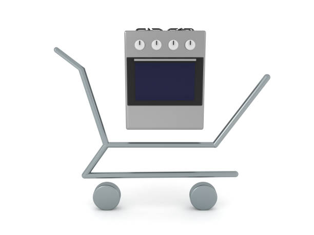 istock 3D Rendering of shopping icon with stove 1217851128