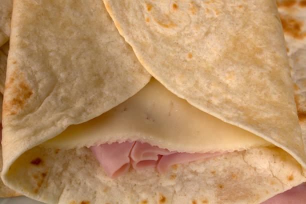 istock Pancakes, ham and cheese burritos 1217851643