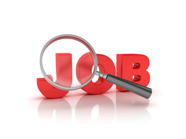 istock Magnifying Glass with JOB Word - 3D Rendering 1217853351