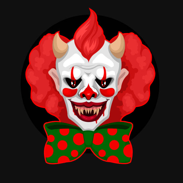 istock Cartoon Color Character Person Scary Clown Concept. Vector 1217854133