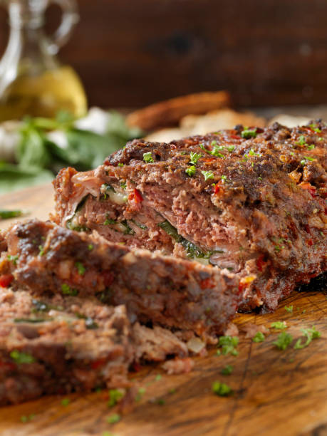 istock Sicilian Style Rolled Meatloaf with Deli Ham, Basil and Mozzarella 1217854819