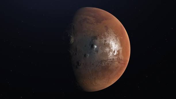 istock Super realistic planet mars from the orbit, atmosphere from space. 3d rendering 1217860046
