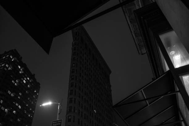 istock Flatiron Building New York Black and White at Night 1217866287