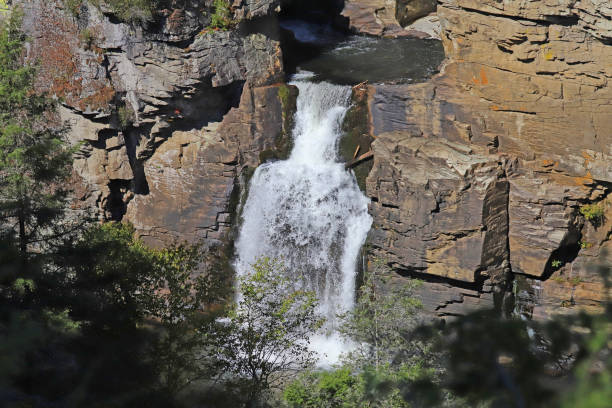 istock Very impressive lower waterfall at Linville Falls, North Carolina 1217866369