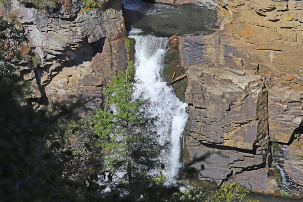 istock Very impressive lower waterfall at Linville Falls, North Carolina 1217866406