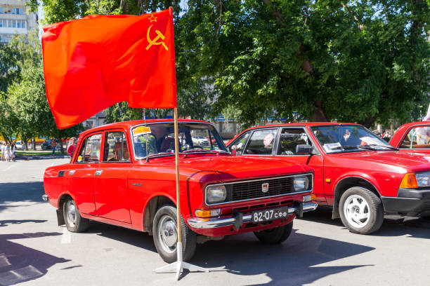 Moscow, Russia - July 22, 2019: Soviet car brand Moskvich 2140