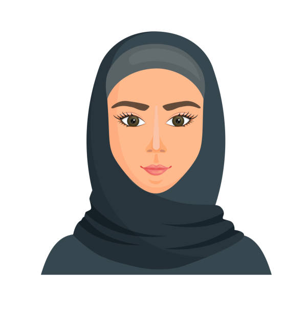 illustrations, cliparts, dessins animés et icônes de jeune fille arabe dans le hijab. vecteur. musulman. - middle eastern ethnicity illustrations