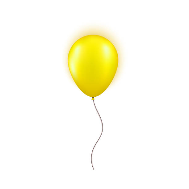 istock Realistic yellow balloon isolated on white background. Design element for Birthday party, grand opening or Big Sale greeting card concept. Vector illustration 1217872643