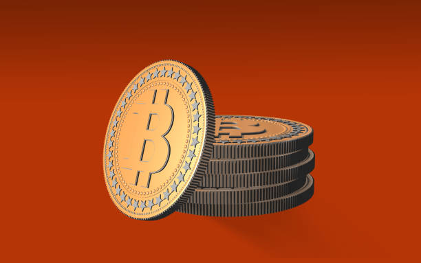 istock Bitcoin Coins are Piled Together Against Orange Background 1217875723