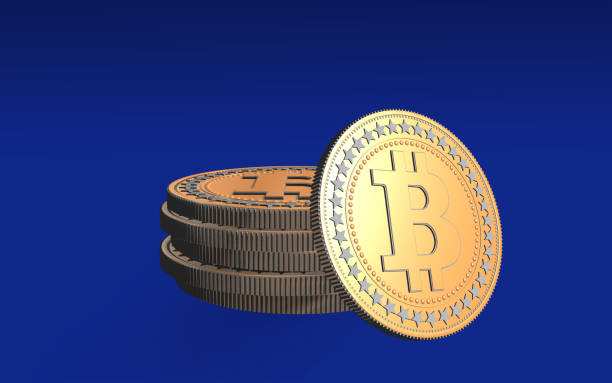 istock Bitcoin Coins are Piled Together Against Blue Background 1217875749