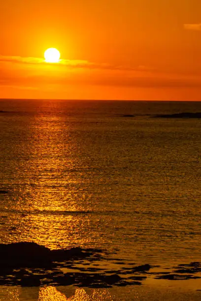 Photo of Seascape at midnight sun on Andoya, Norway