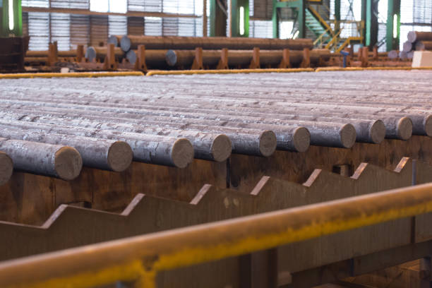 istock Rolled steel on the production line. 1217877556