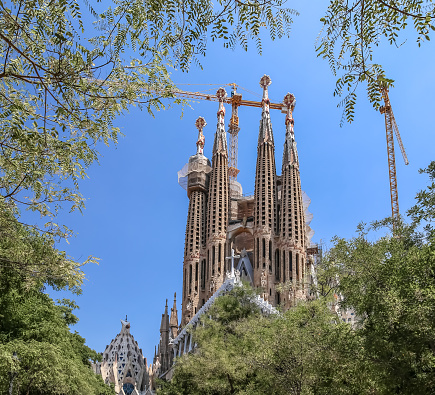 Exterior view of Sagrada familia in Barcelona