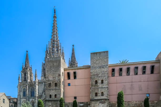 istock Cathedral of Barcelona in summer 1217881128