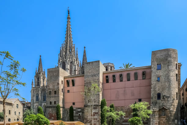 istock Cathedral of Barcelona in summer 1217881137