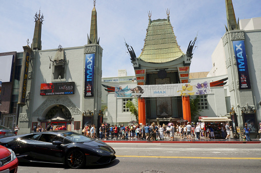 Los Angeles, California, USA- jun 01, 2015 - Chinese Theater in Hollywood boulevard, Los Angeles, USA