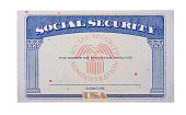 Blank USA social security card isolated against white background