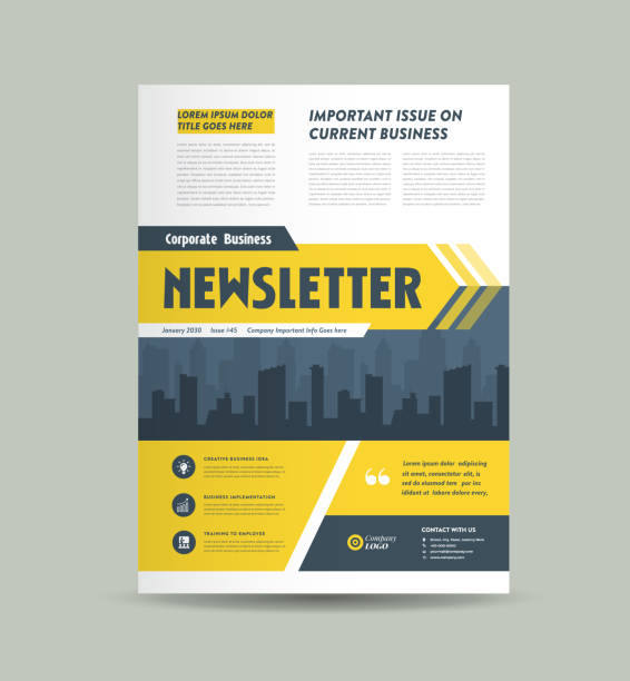 Corporate Business Newsletter Design | Company Flyer & Journal Design Corporate Business Newsletter Design | Company Flyer & Journal Design newsletter template stock illustrations