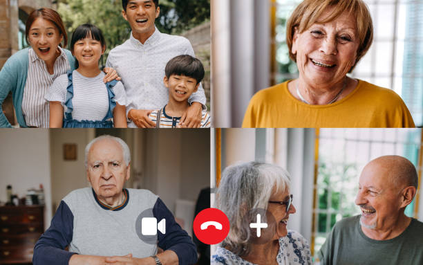 istock Video call with friends and family 1217890608