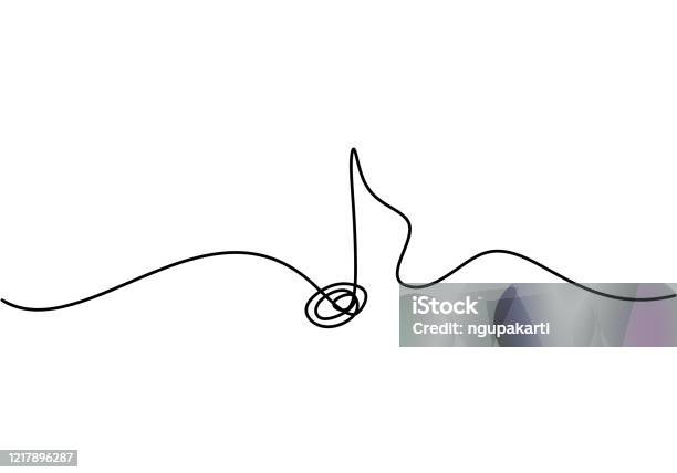 Vektorillustration Mit Einer Ganzen Notiz Einzelner Zeichenstil Mit Einer Durchgehenden Linie Minimalismus Zeichen Und Symbol Der Musik Stock Vektor Art und mehr Bilder von Musik