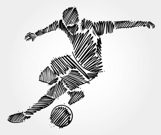 illustrations, cliparts, dessins animés et icônes de joueur de football faisant un mouvement pointu pour attraper le ballon - sacrifice play illustrations
