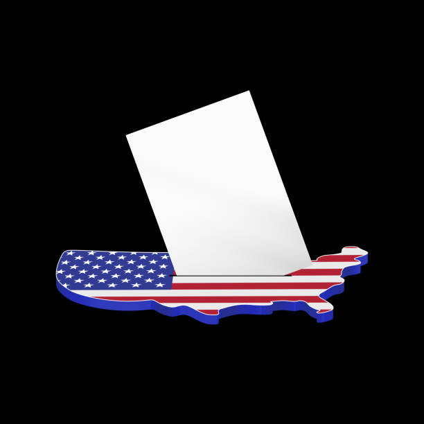 illustrations, cliparts, dessins animés et icônes de papier de vote inséré dans la carte des états-unis. le concept de l’élection présidentielle américaine. illustration de vecteur - marking voting ballot election presidential election