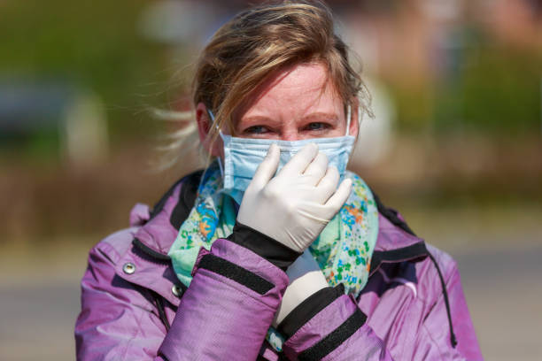 istock A german woman with a mouth protector 1217906748
