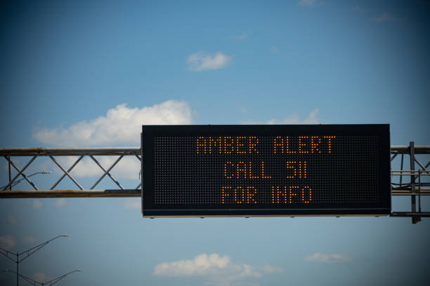 "Amber Alert" Highway Sign stock photo