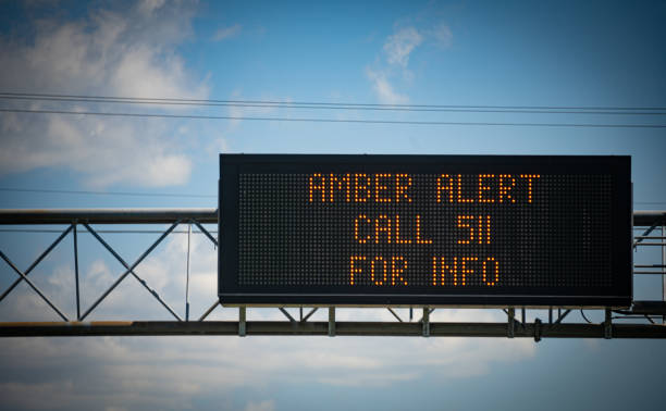 "Amber Alert" Highway Sign stock photo