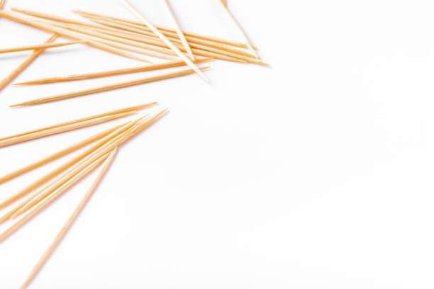 istock Toothpicks on white background. Free space for writing text 1217919326