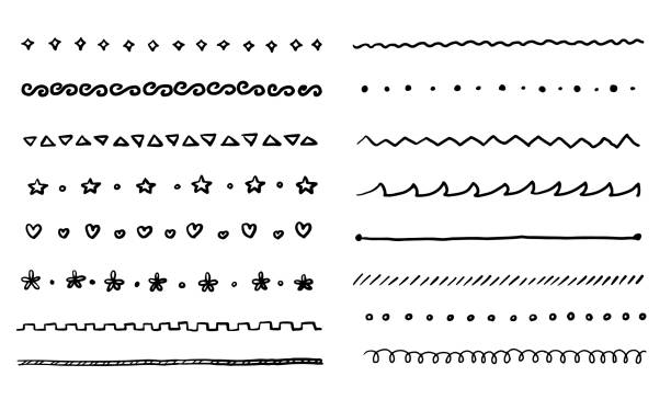 Various handwriting line vector set Illustrations that can be used in various fields going round in circles stock illustrations