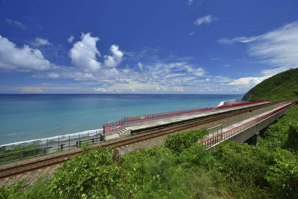 istock Duoliang station beside sea Taiwan 1217928365