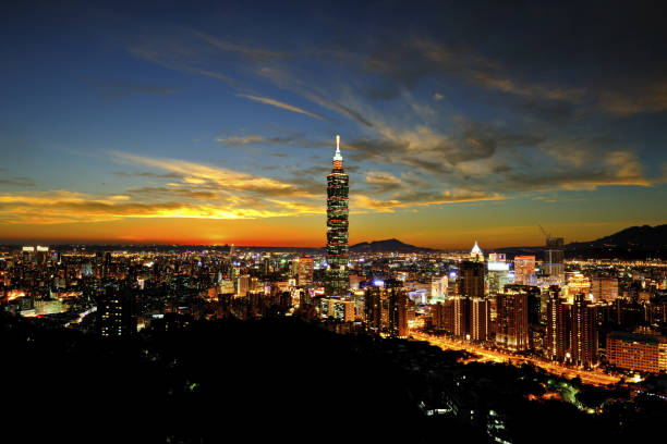 istock sunset of Taipei 101 Taiwan 1217928521