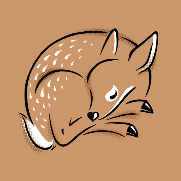 양식에 일치시키는 미니멀 한 만화 동물 그림, 귀여운 간단한 새끼 사슴 그림. - fawn stock illustrations