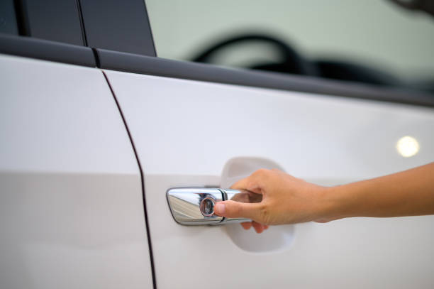 istock Car keys are installed for security alarms. 1217938474
