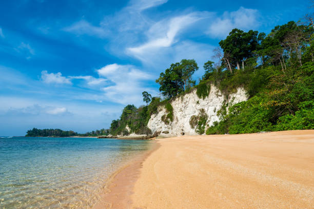 India, Andaman island resort The most beautiful, exotic Sitapur beach on Andaman at Neil Island of the Andaman and Nicobar Islands, India andaman sea stock pictures, royalty-free photos & images