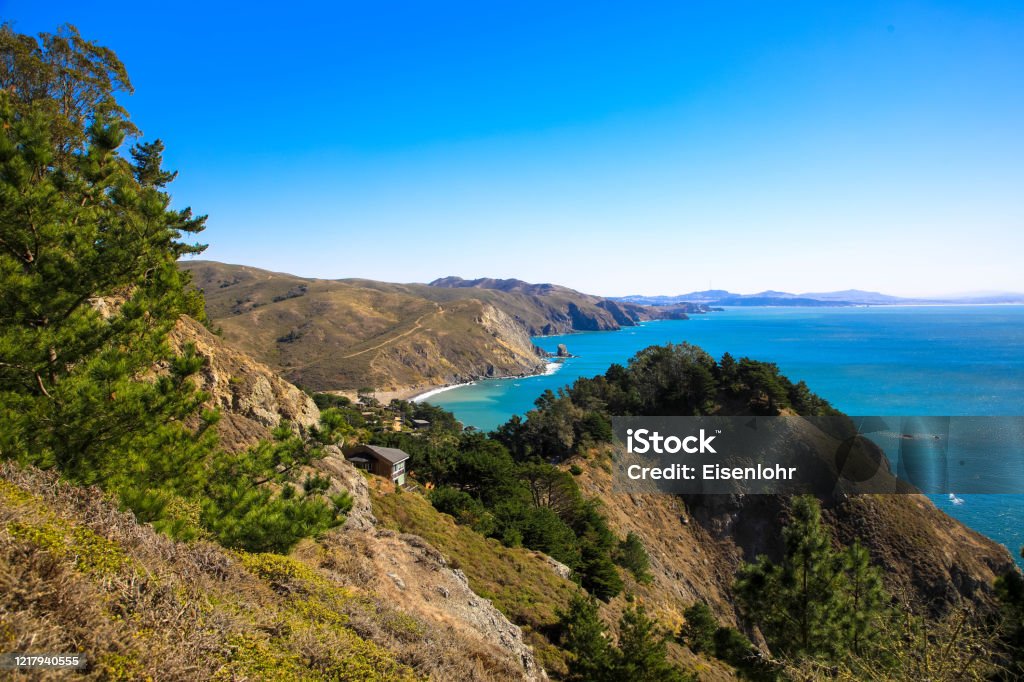 View from path to Point Bonita Lighthouse, Golden Gate National Recreation Area, California Muir Woods Stock Photo