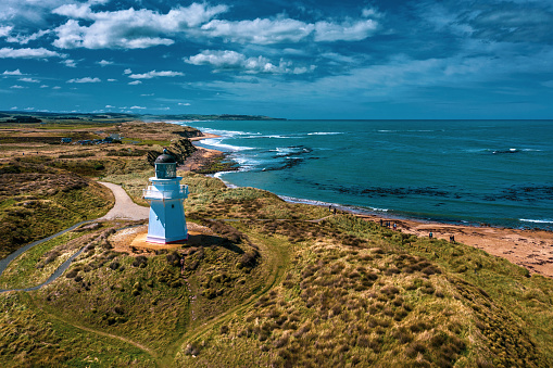 famous historic lighthouse, formerly known Kaipara North Head lighthouse in New Zealand, Otago Region