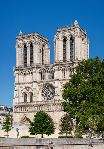 Notre Dame Cathedral in Paris. France. Main Facade.