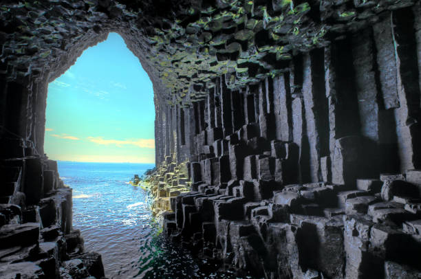 Fingal's Cave, Isle of Staffa, northern seas of UK stock photo