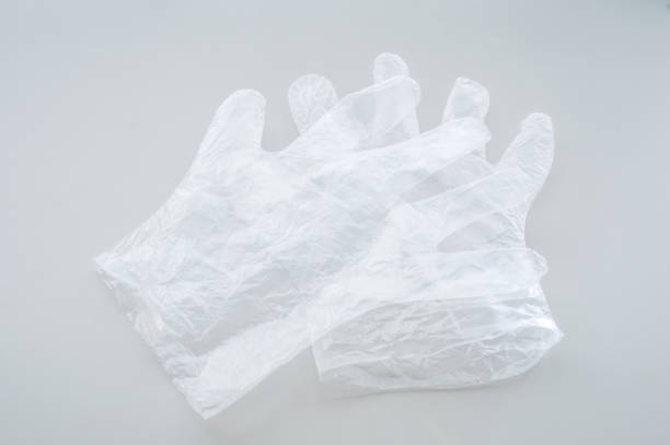 istock Cheap transparent gloves for covid-19 protection. 1217944231