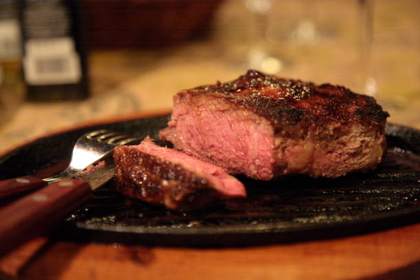 istock Grilled Argentina rib eye beef steak meat 1217949769