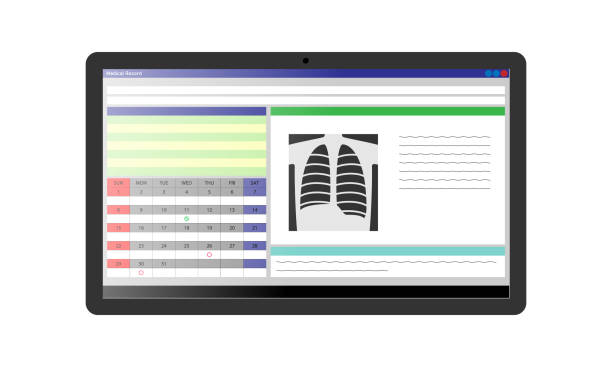 istock Illustration of an electronic medical record displayed on a tablet 1217950583