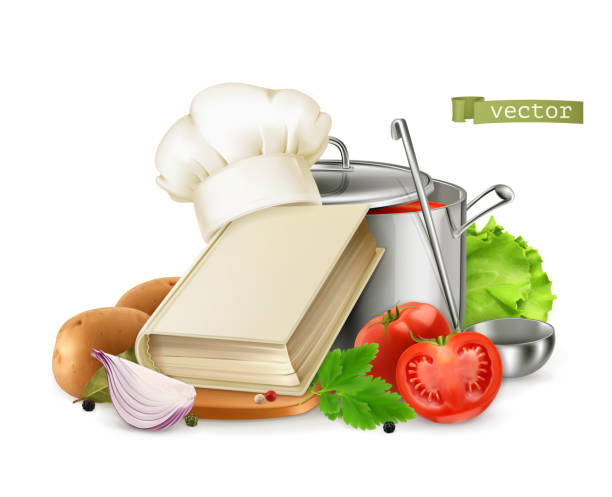 ilustraciones, imágenes clip art, dibujos animados e iconos de stock de cocina, recetario. ilustración alimentaria realista en 3d - raw potato isolated vegetable white background
