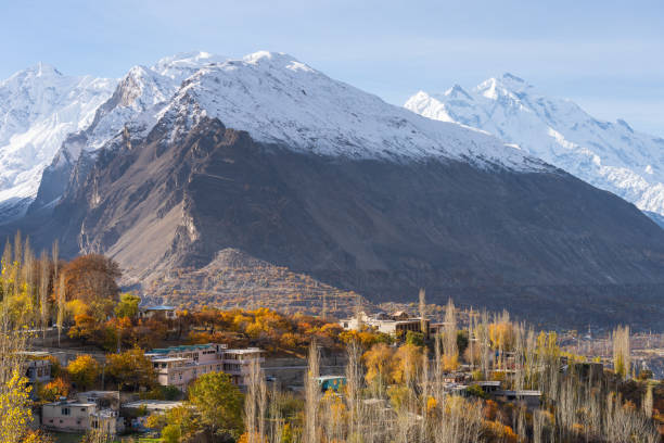 istock Hunza valley in autumn season surrounded by Karakoram mountain range in Gilgit Baltistan, Pakistan 1217956040