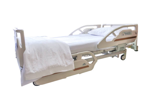 Patient bed in the hospital with clipping path stock photo